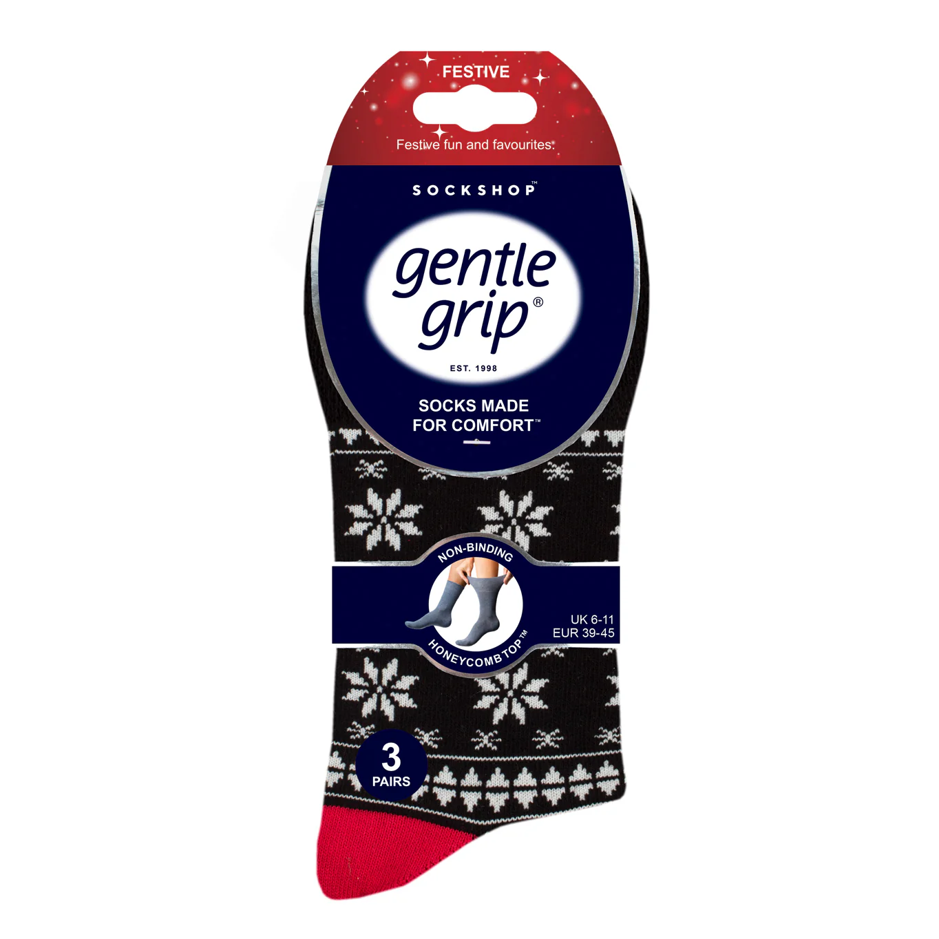 3 Pairs Men's Fun Feet Christmas Socks - Fairisle - Image 5