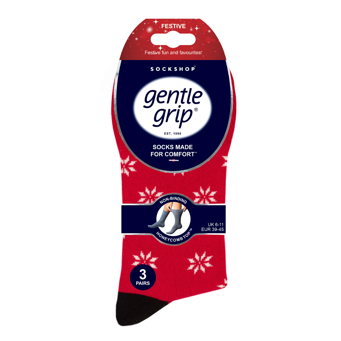 3 Pairs Men's Fun Feet Christmas Socks - Festive Icons - Image 3